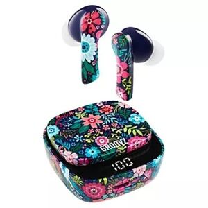Groovz True Wireless Earbuds with Charging Case ~ Midnight Floral